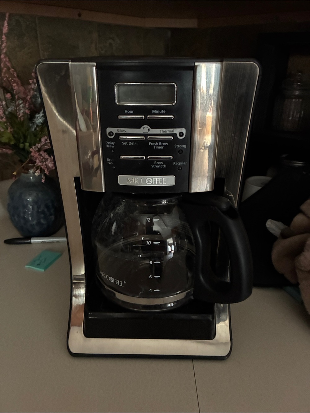12-Cup Drip Coffee Maker - Black and Stainless
